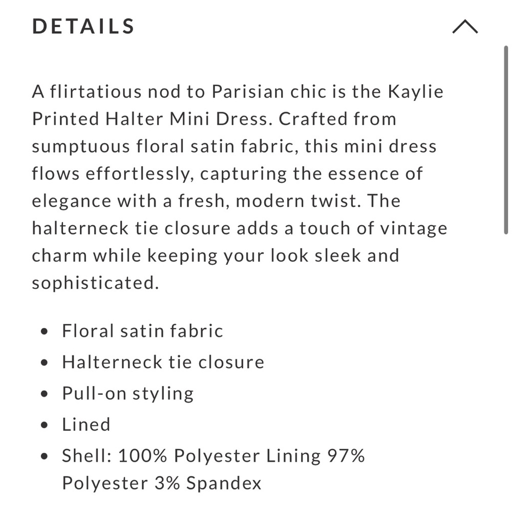 Kaylie Printed Halter Mini Dress Black Floral S - Picture 4 of 10